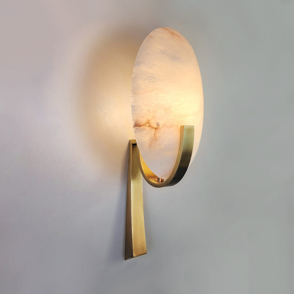 Alabaster Oval Wall Sconce