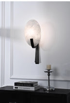 Ovale Wandleuchte aus Alabaster