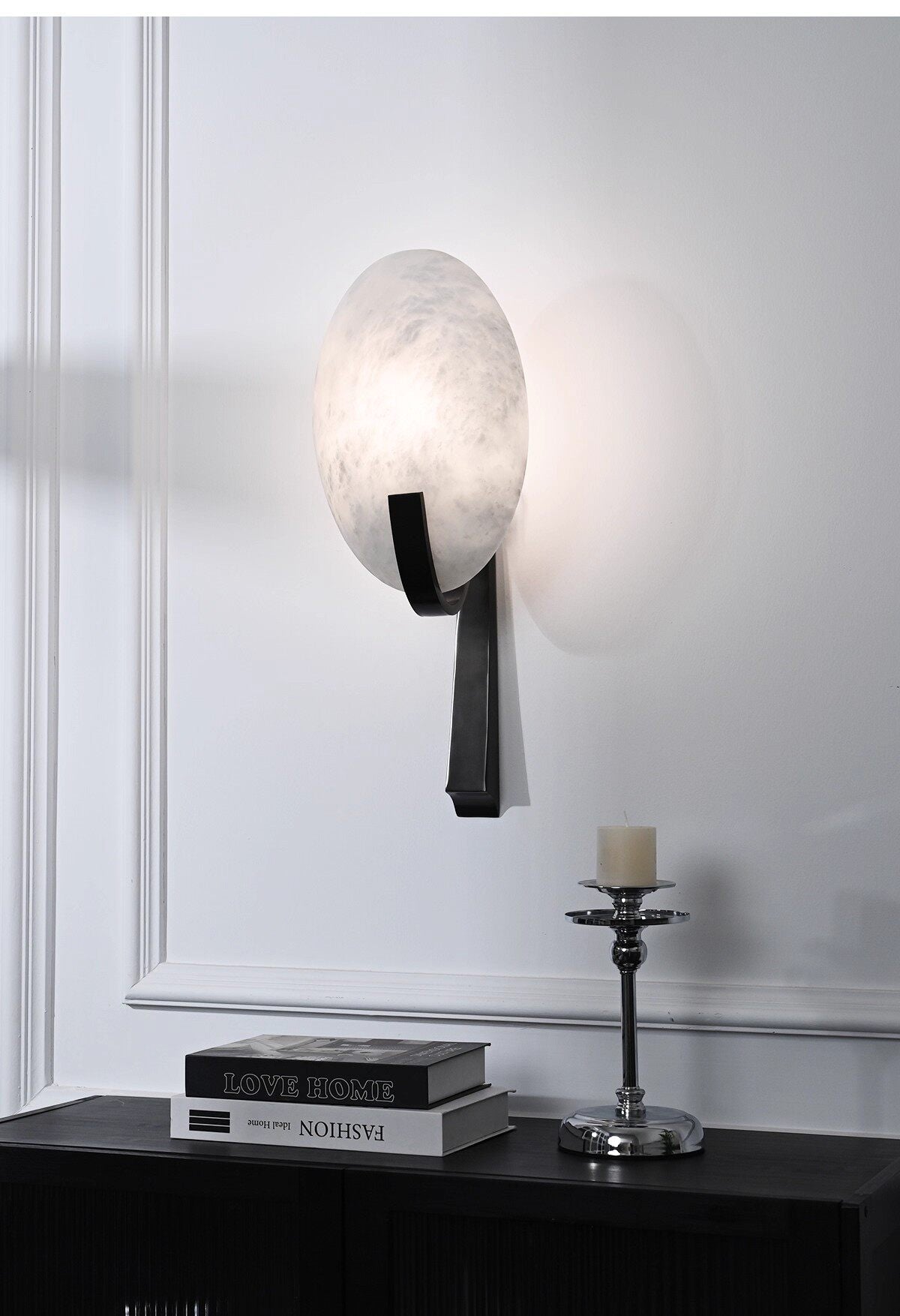 Alabaster Oval Wall Sconce