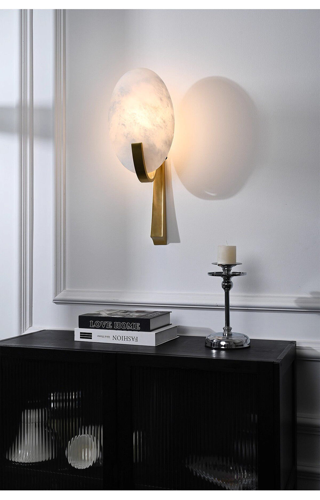 Alabaster Oval Wall Sconce