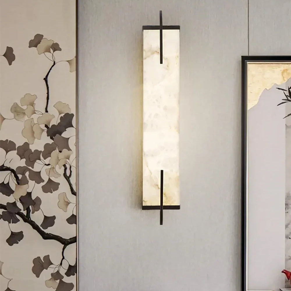 Alabaster Rectangle Calliope Wall Sconce