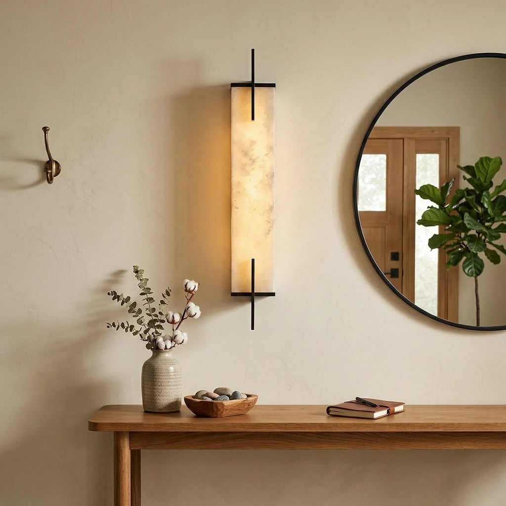 Alabaster Rectangle Calliope Wall Sconce