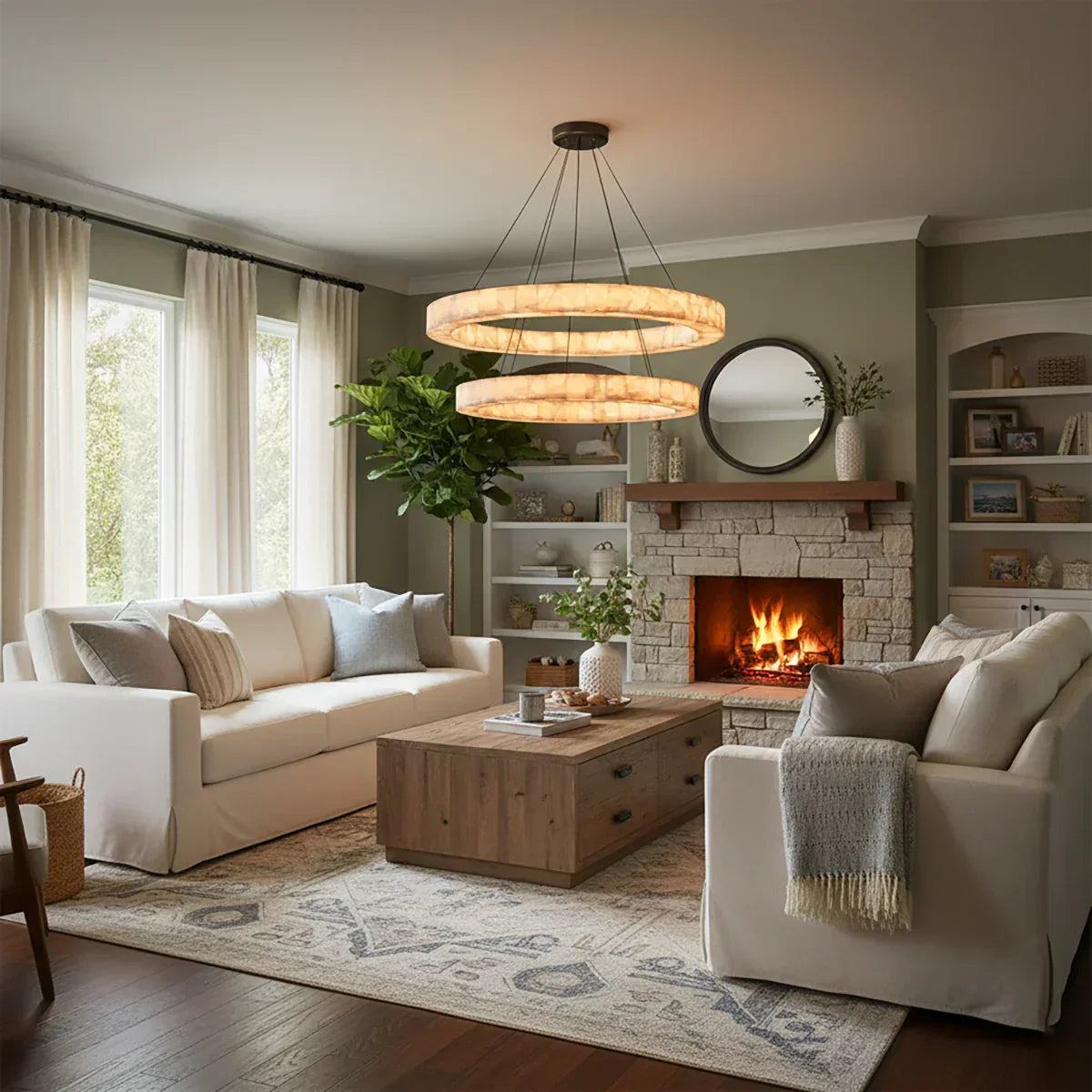 Alabaster Rivage Round Chandelier