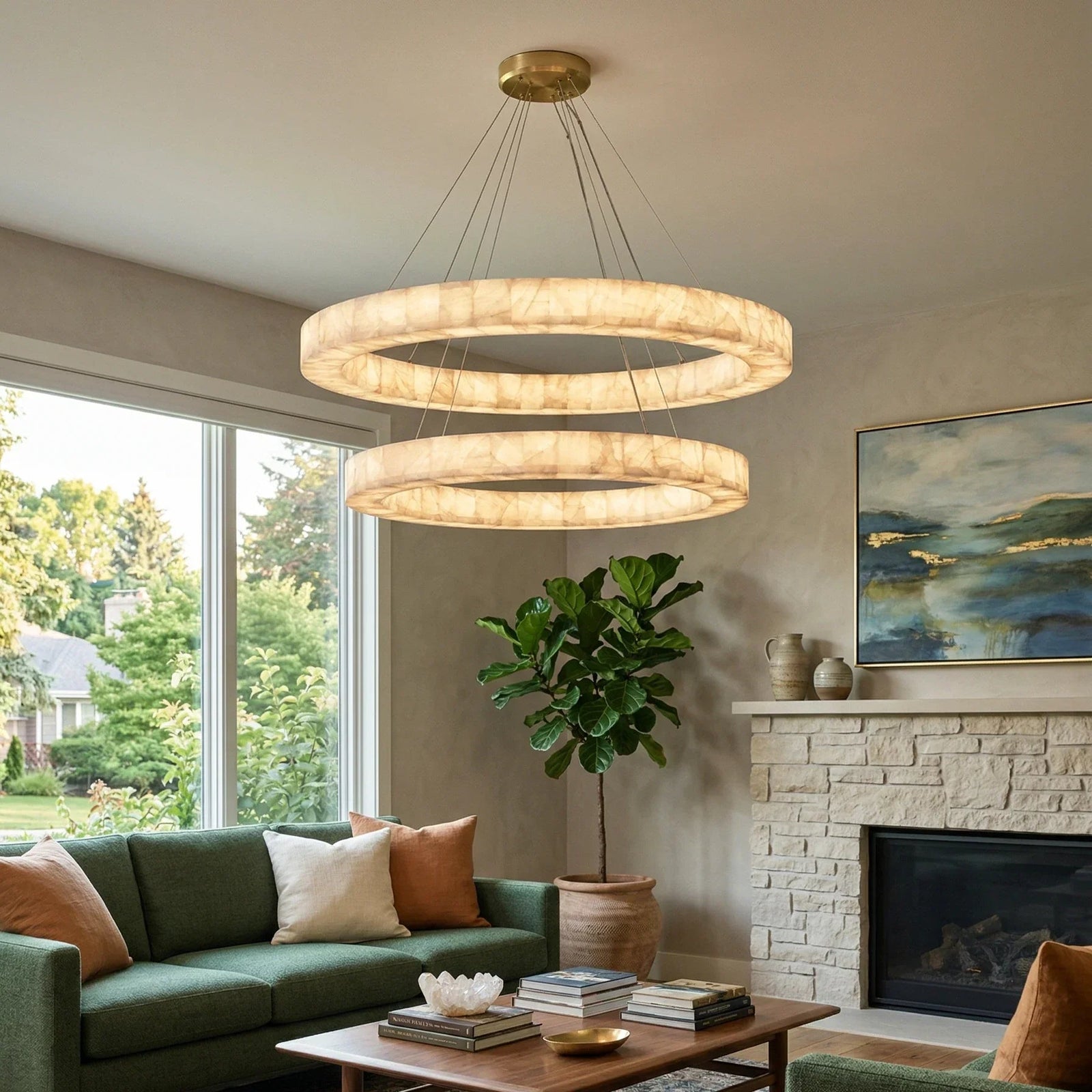 Alabaster Rivage Round Chandelier