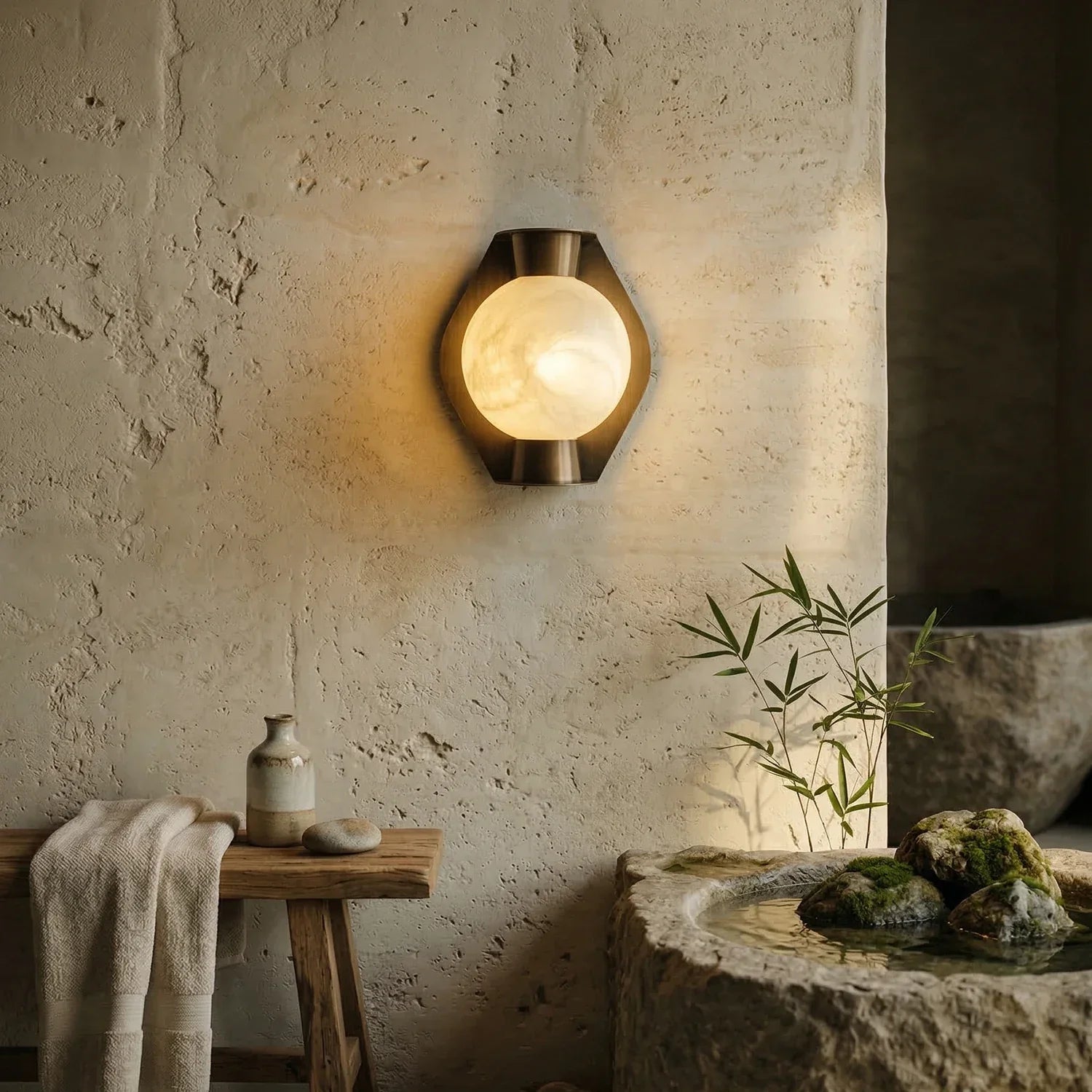 Alabaster Spherical Wall Lamp