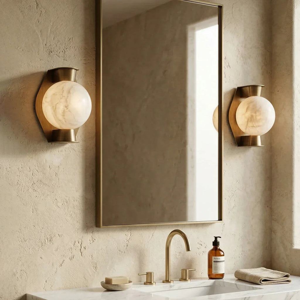 Alabaster Spherical Wall Lamp