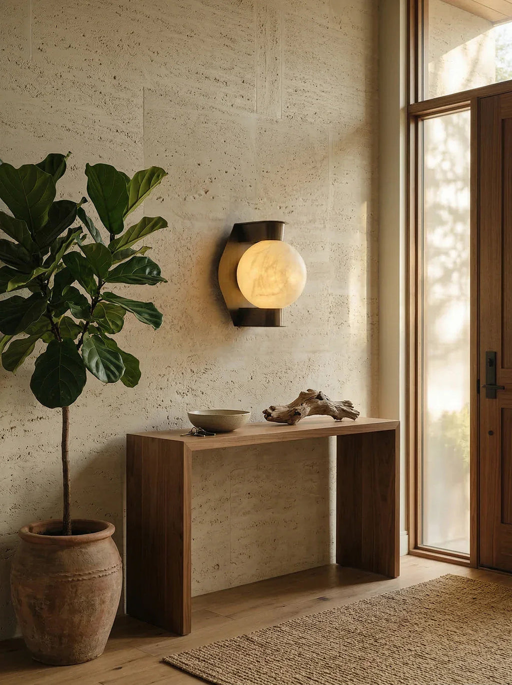 Alabaster Spherical Wall Lamp