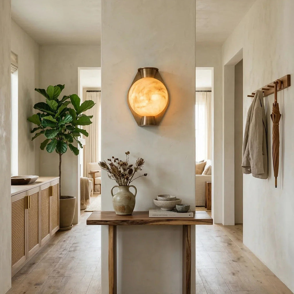 Alabaster Spherical Wall Lamp