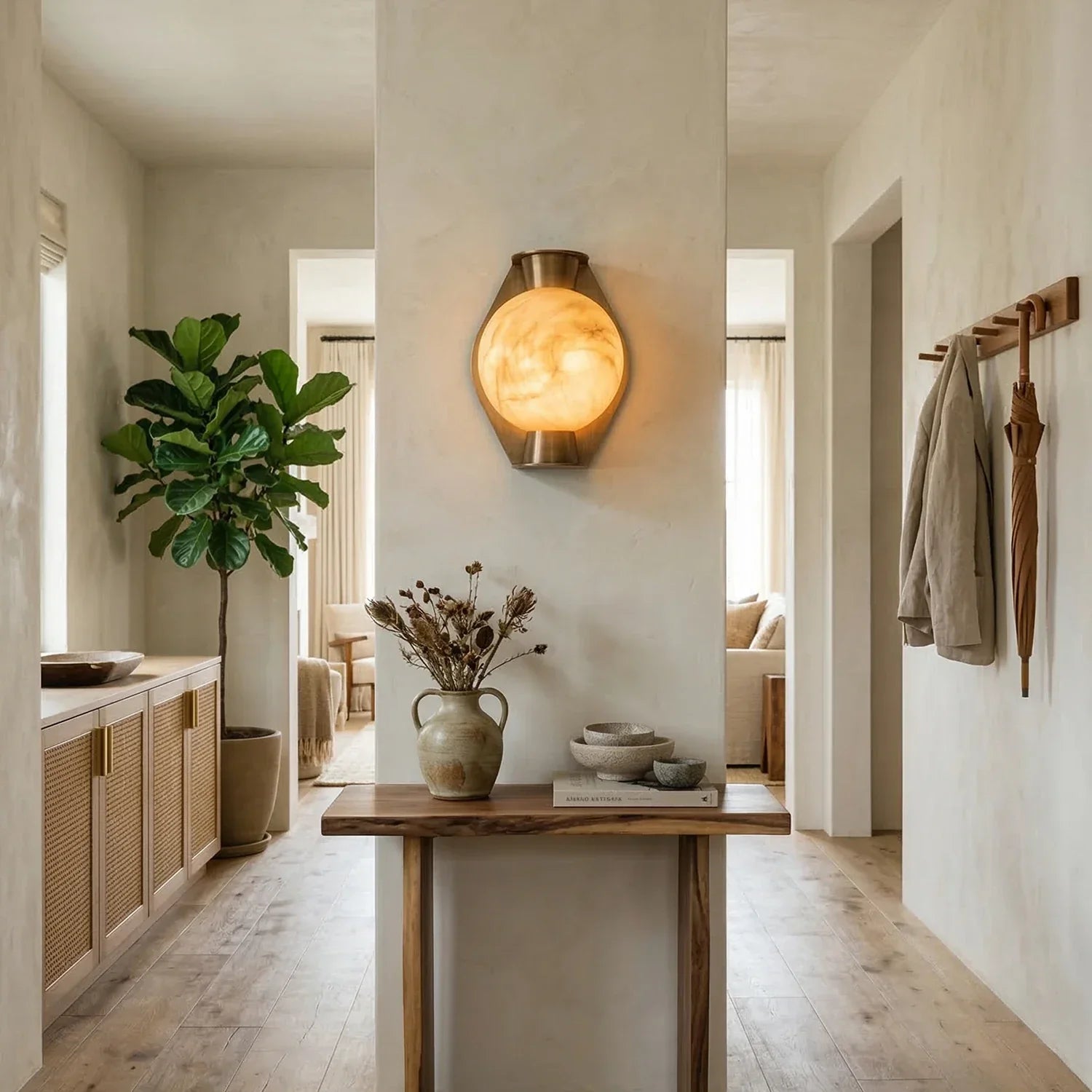 Alabaster Spherical Wall Lamp
