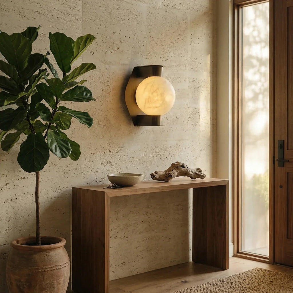 Alabaster Spherical Wall Lamp