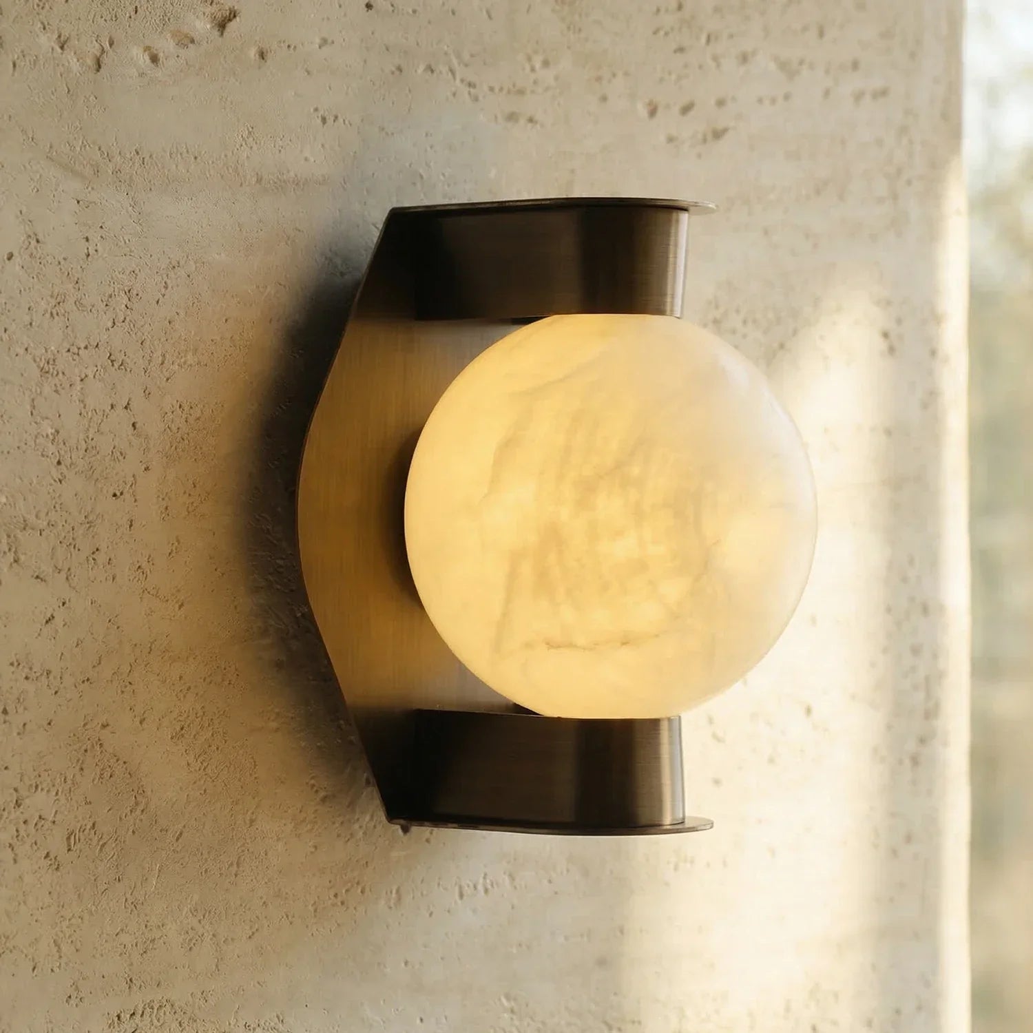 Alabaster Spherical Wall Lamp