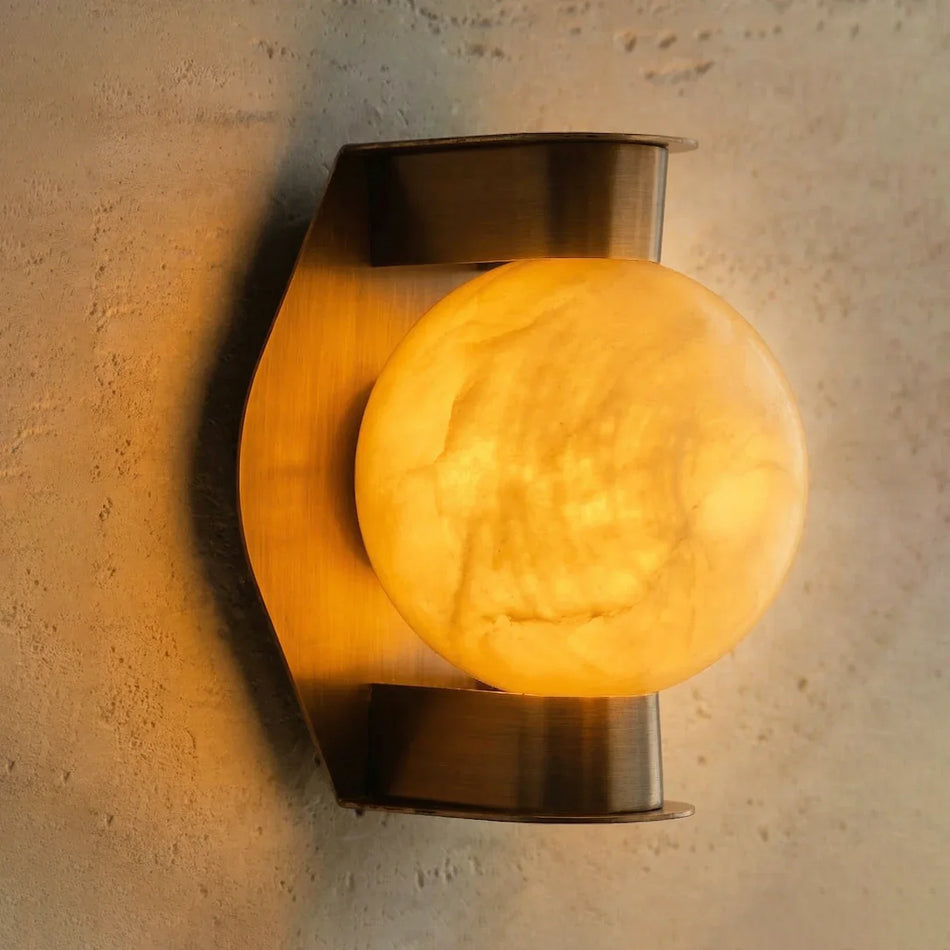 Alabaster Spherical Wall Lamp