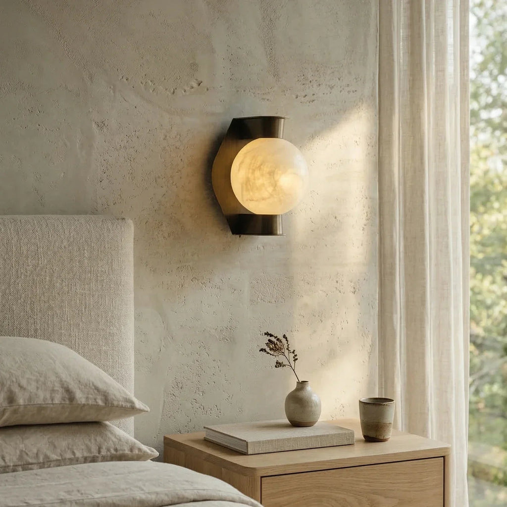 Alabaster Spherical Wall Lamp