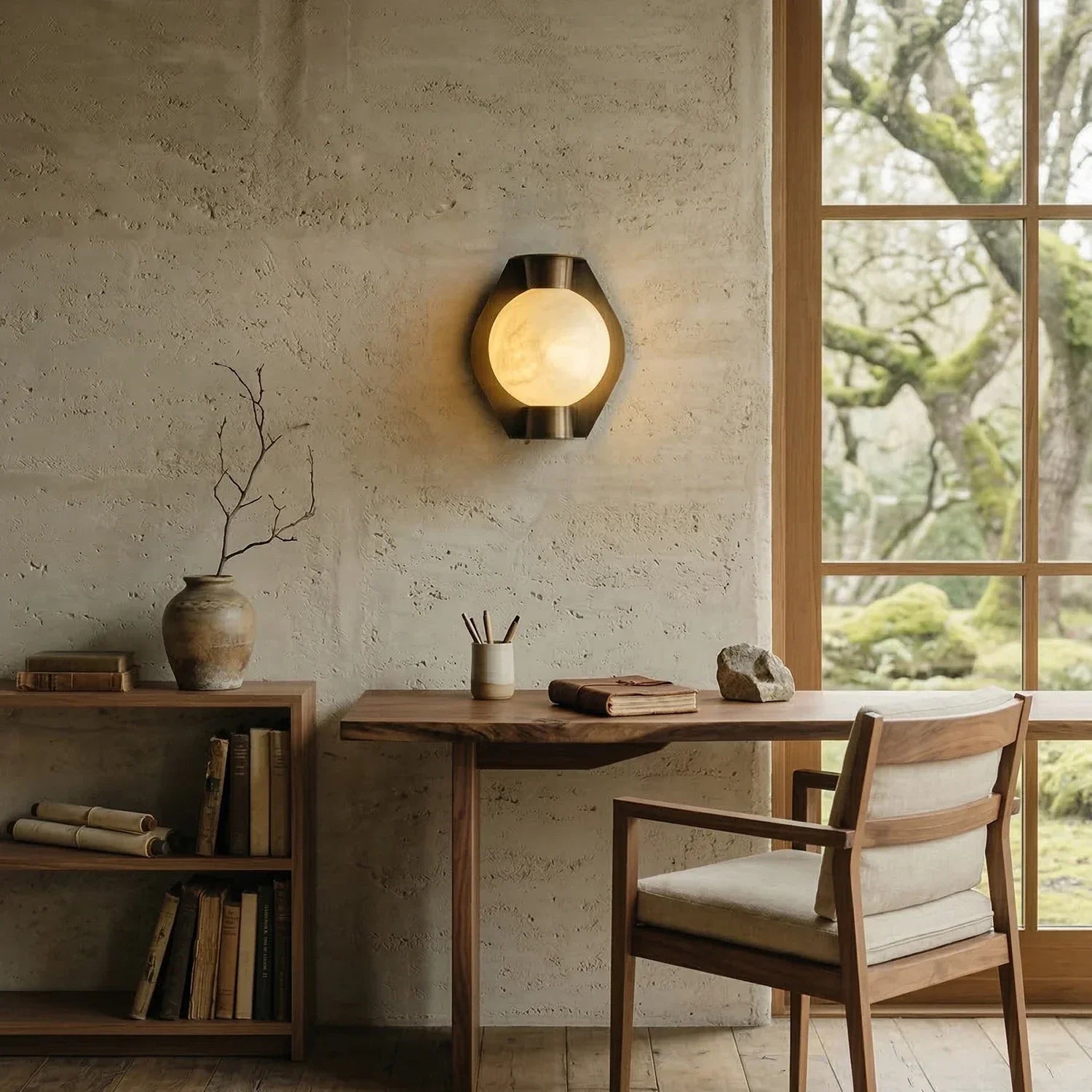 Alabaster Spherical Wall Lamp