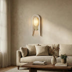 Alabaster Stacked Oval Cascada Wall Sconce