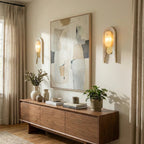Alabaster Stacked Oval Cascada Wall Sconce