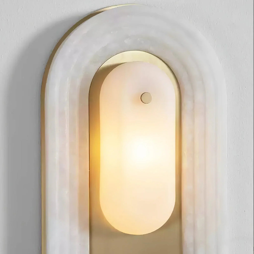 Alabaster Stacked Oval Cascada Wall Sconce