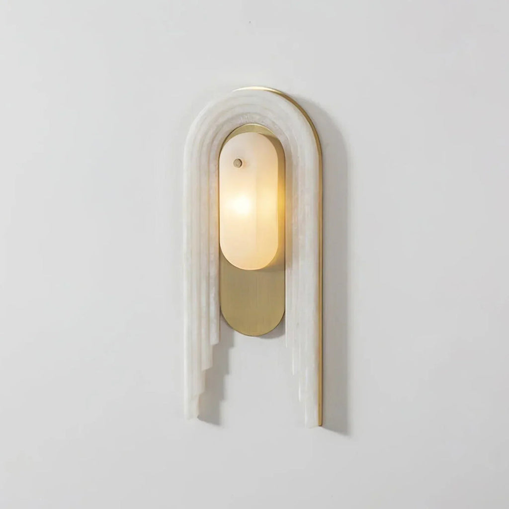 Alabaster Stacked Oval Cascada Wall Sconce