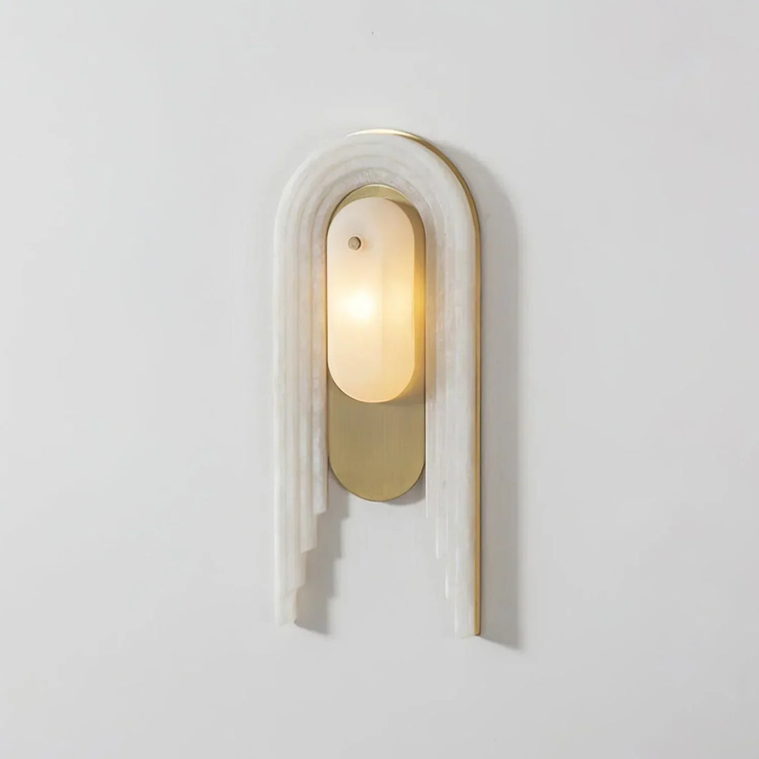 Alabaster Stacked Oval Cascada Wall Sconce