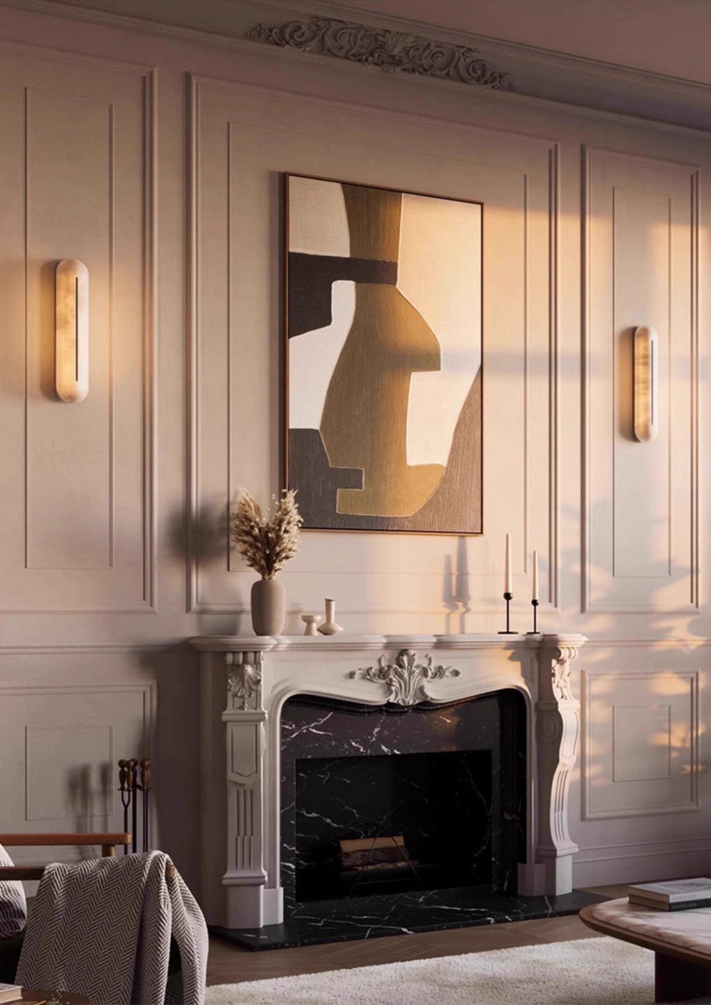Alabaster Vertical Wall Sconce