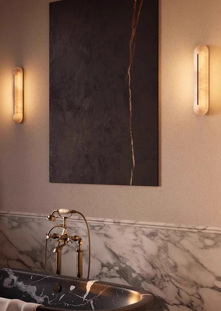 Alabaster Vertical Wall Sconce