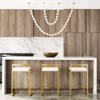 Modern Beaded Art Chandelier in Contemporary Kitchen