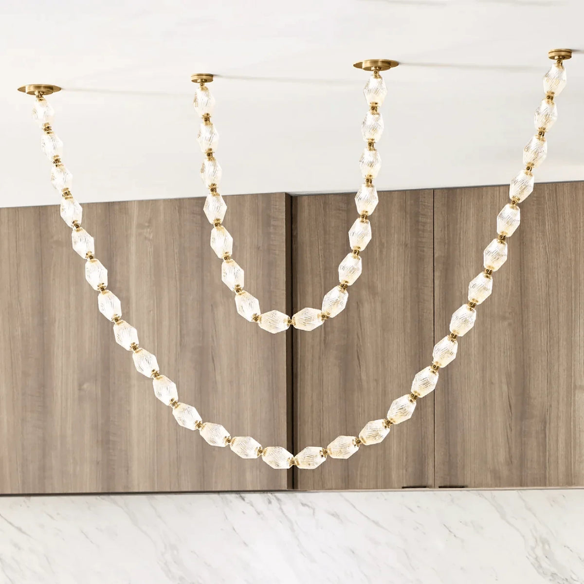 Modern Beaded Curve Pendant Light Studio Shot