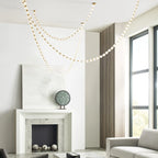 Modern Beaded Chandelier in Living Room Setting