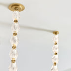 Modern Vertical Crystal Beaded Flush Mount Light Studio Display