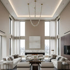 Modern Beaded Art Chandelier in Formal Dining Room