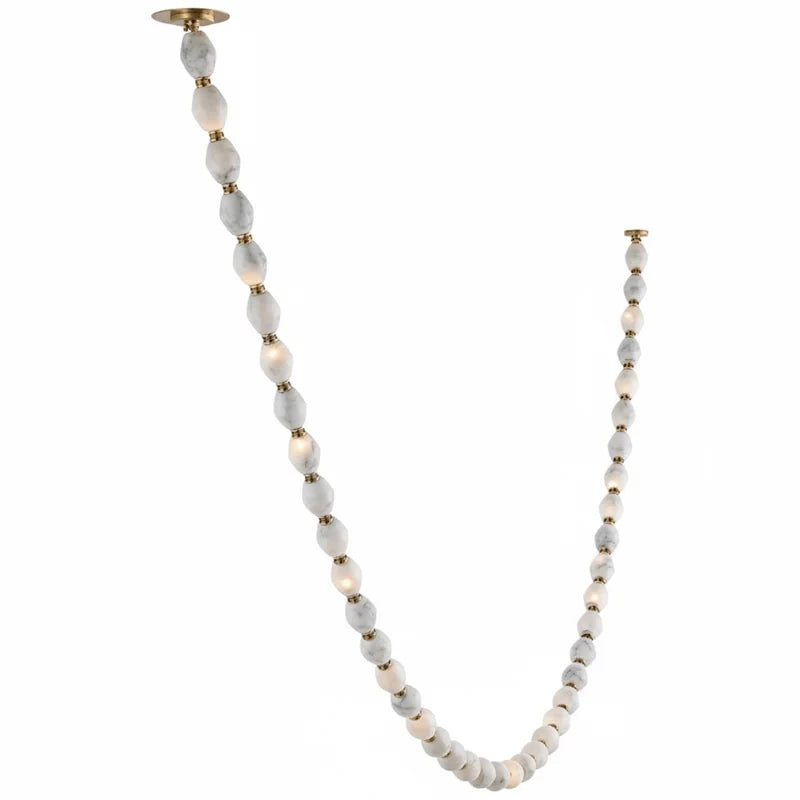 Modern Wide-Span Beaded Chandelier Studio Shot
