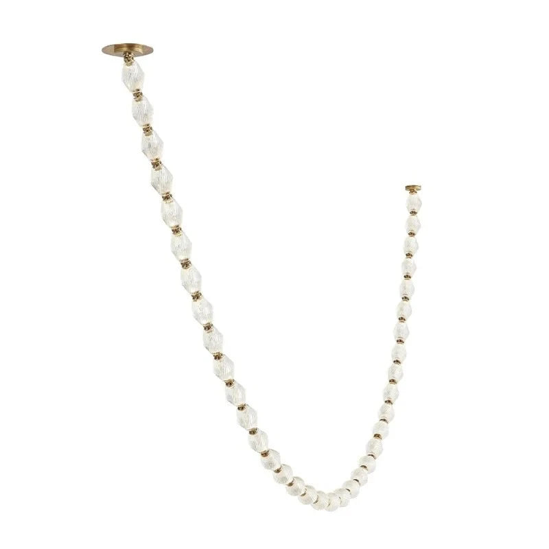 Modern Extra Wide Beaded Chandelier Studio Display