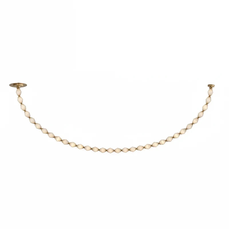 Modern Wide Curve Beaded Chandelier Studio Display