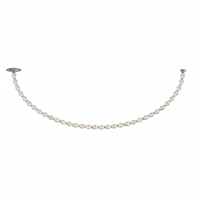Modern Single-Strand Beaded Curve Pendant Light Studio Shot