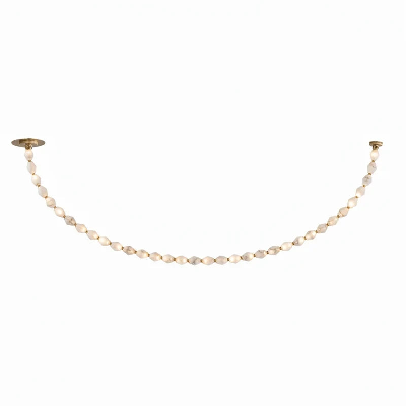 Modern Large Curve Beaded Chandelier Studio Shot