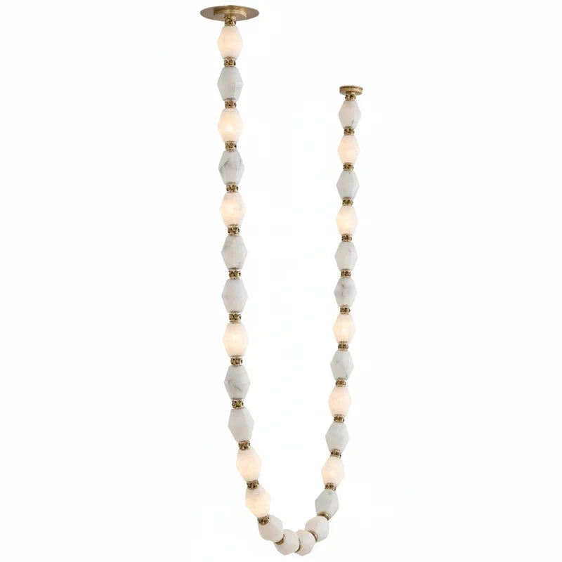 Modern Gentle-Curve Beaded Chandelier Studio Display