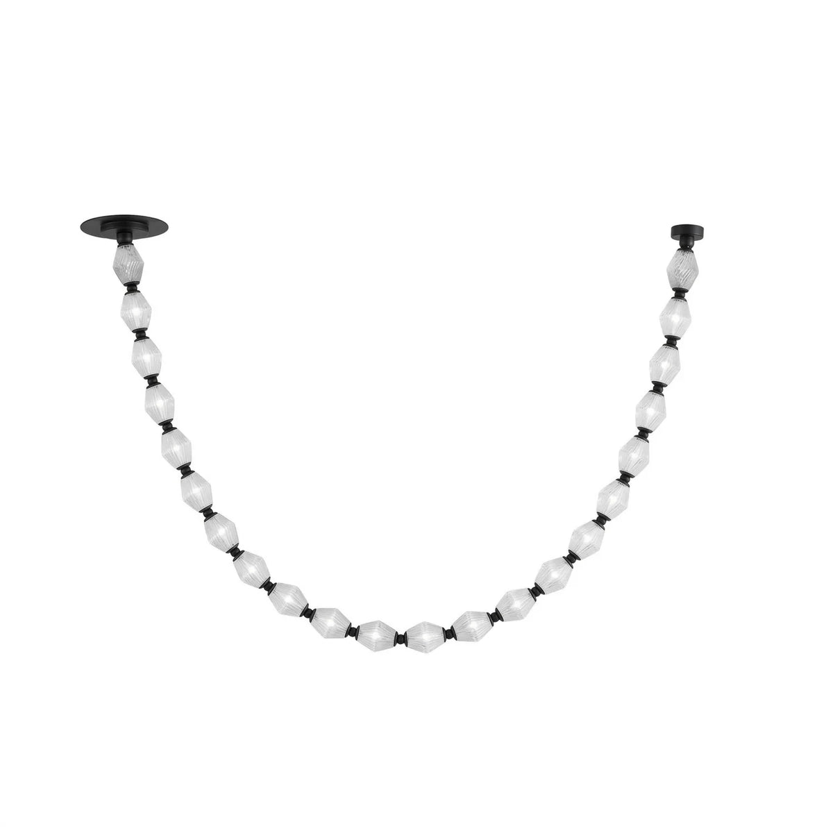 Modern Double Ring Beaded Chandelier Studio Shot