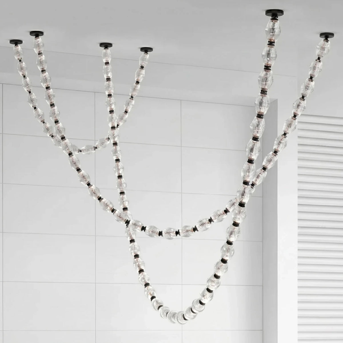 Close Up View of Gold Hardware and Beaded String Material