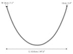 Modern Single-Curve Beaded Chandelier Line Art Dimension Diagram
