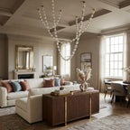 Modern Double-Strand Beaded Chandelier in Modern Home