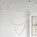 Modern Multi-Layer Beaded Chandelier Display