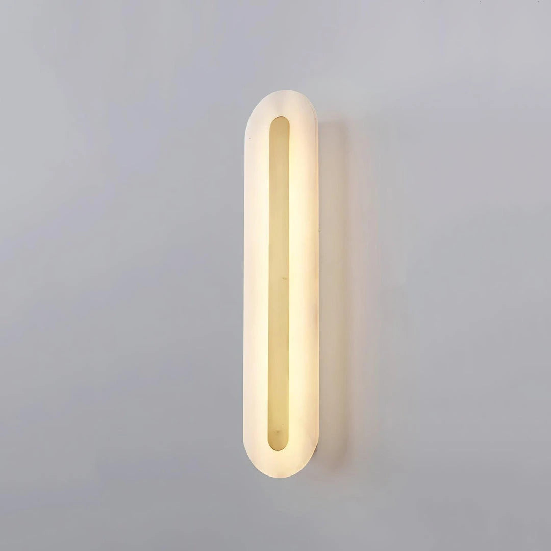 Illuminated Oval Capsule Alabaster LED Wall Sconce Studio Display