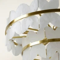 Close Up View of Brass Band and Petal Alabaster Panels Connection Details