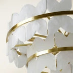 Close Up View of Brass Band and Petal Alabaster Panels Connection Details