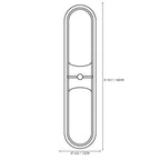 Modern Black Frame and Alabaster Double Oval Wall Sconce Line Art Dimension Diagram