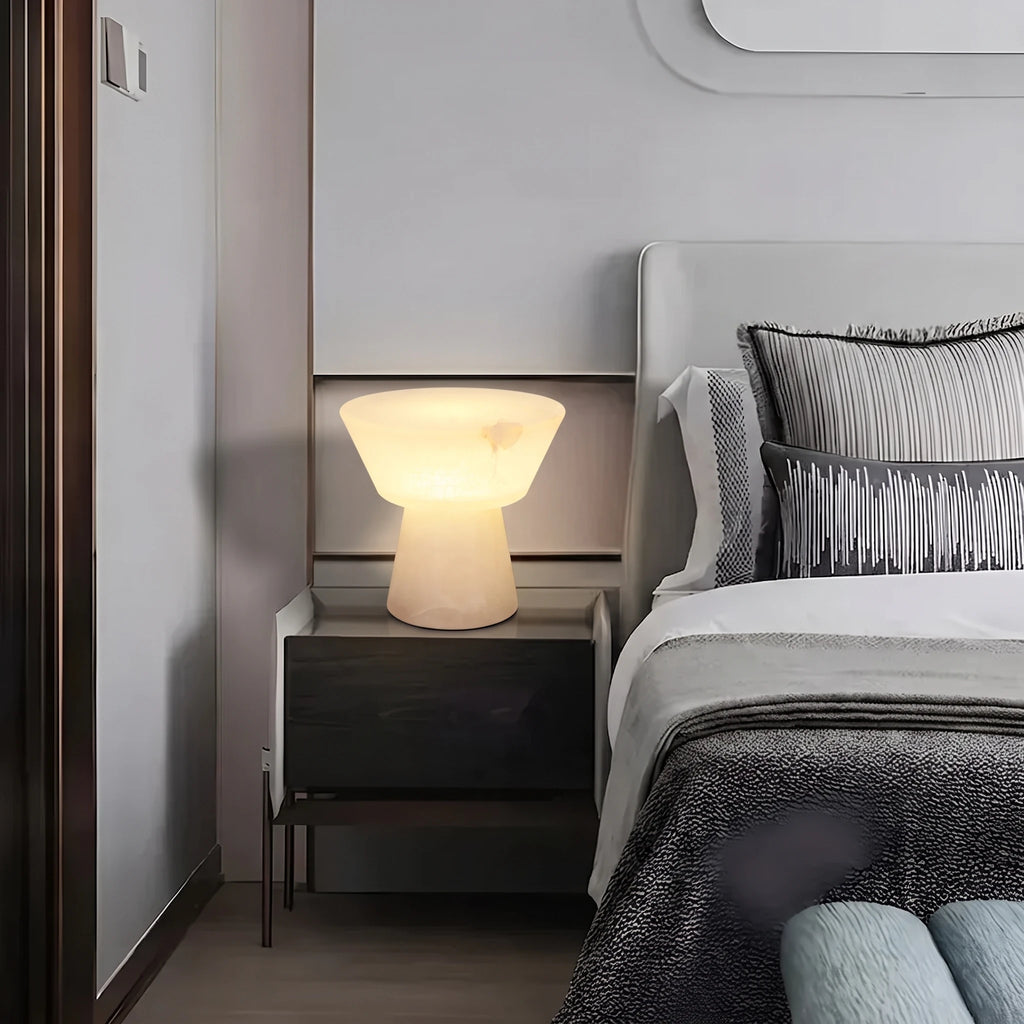 Alabaster Conical Table Lamp