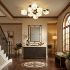 Modern Alabaster Ceiling Light in Designer Entryway Setting