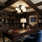 Modern Multi-Head Square Ceiling Light in Executive Office Interior