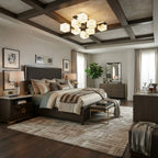 Modern Alabaster Flush Mount Light in Master Bedroom Suite