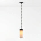 Modern Single Pendant Alabaster Cylinder Light Studio Display